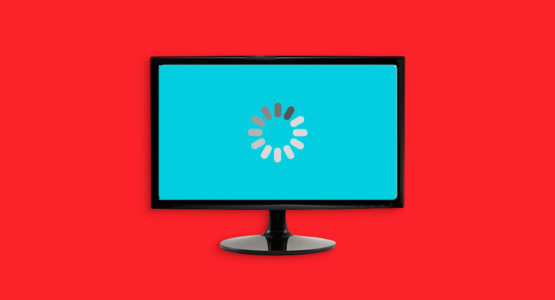 TV monitor with buffering symbol