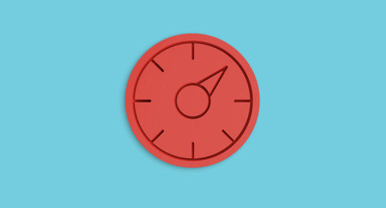 Red clock face