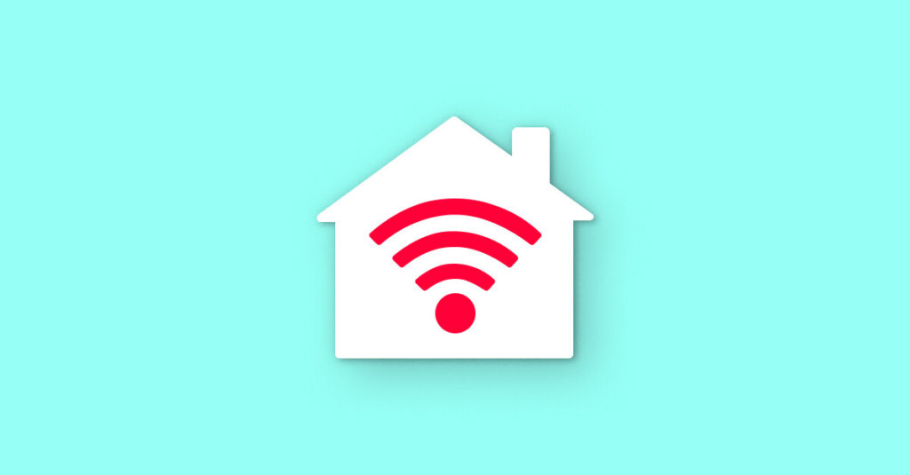 A wifi icon on a icon of a house